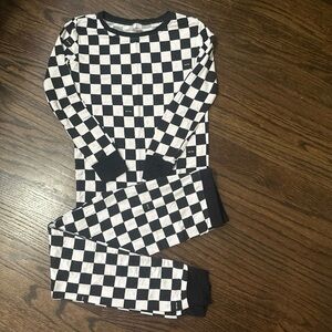 Little Sleepies 7/8 Cool Checked Long Sleeve Black & White